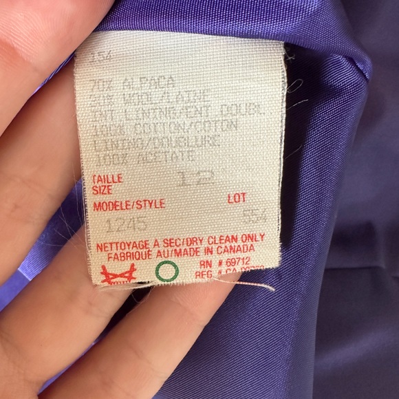 Vintage Alpaca Wool Short Coat Blazer Cobalt Blue M-L Union Sustainable - Picture 10 of 13